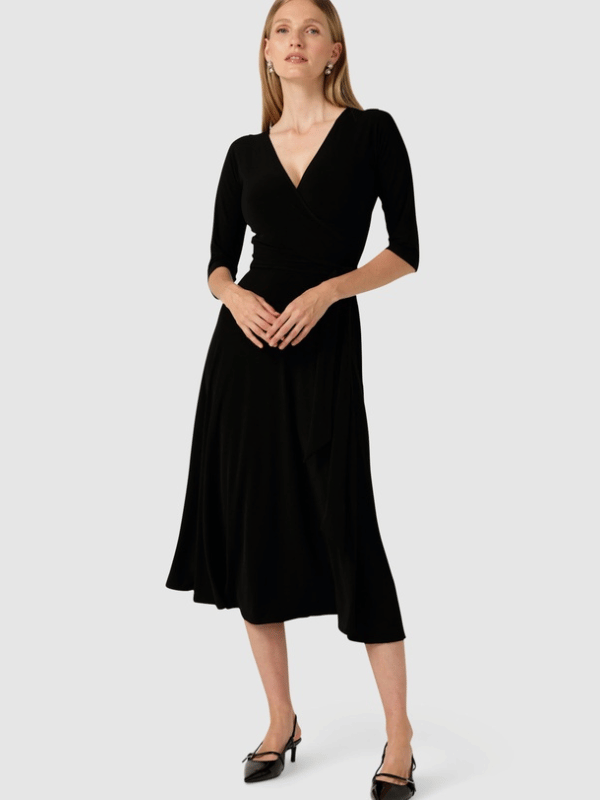Black wrap dress by sacha drake