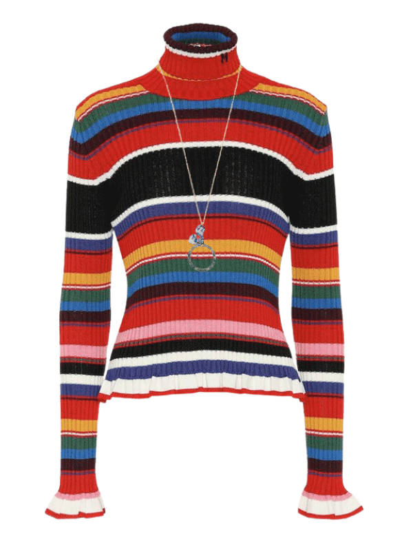 striped turtleneck sweater