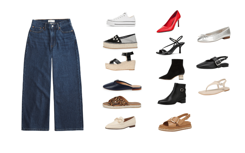 shoes to wear with wide leg jeans
