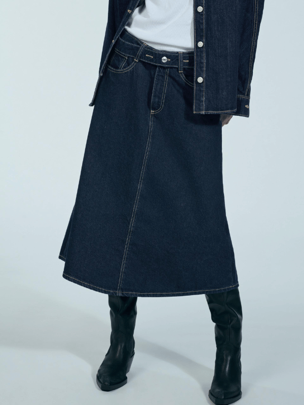 aline skirt in denim from zara