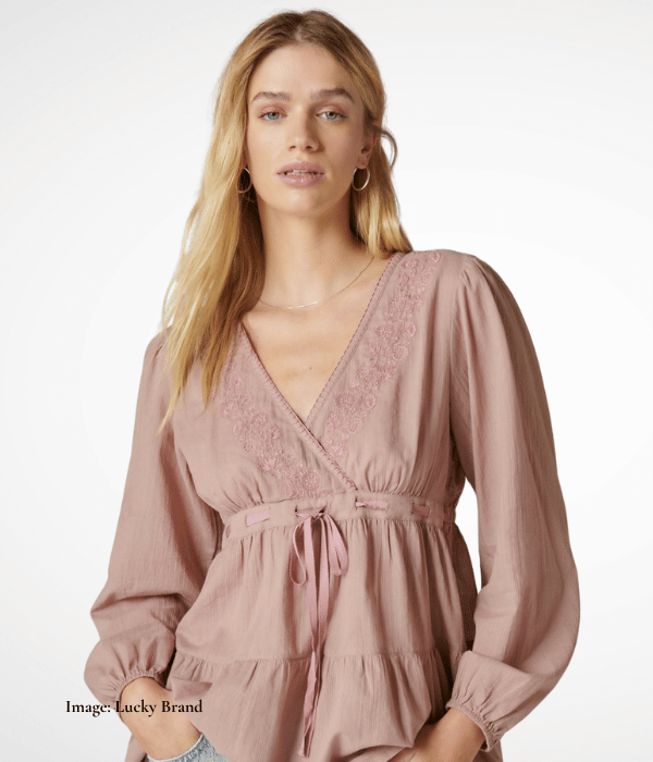 best tops for a straight body shape showing empire line top