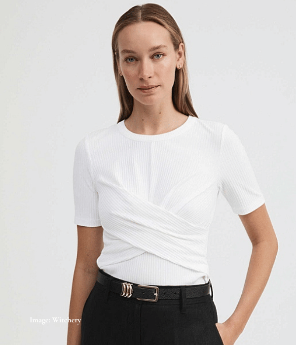 white gathered top from Witchery