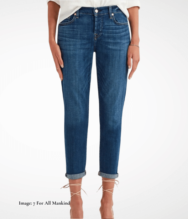 7 for all mankind darker denim in a straight style cuffed